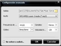 personalizar la configuración de salida
